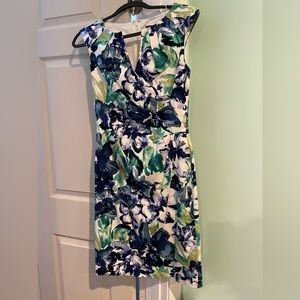 White/Blue floral Adrianna Papell Dress